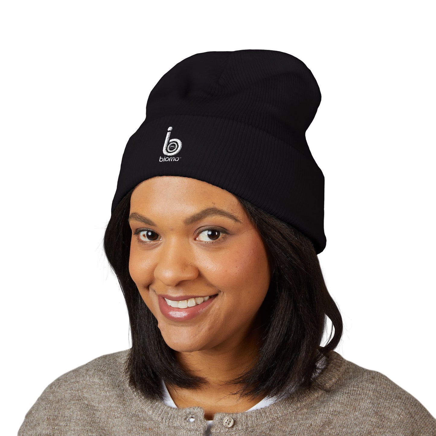 Embroidered Logo Cuffed Beanie — Classic Knit Winter Hat