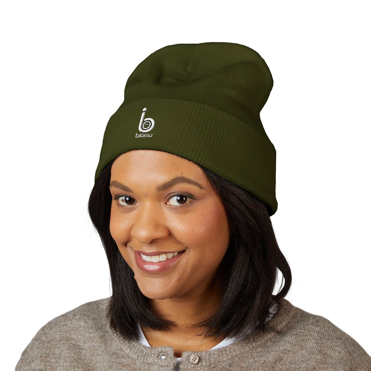 Embroidered Logo Cuffed Beanie — Classic Knit Winter Hat