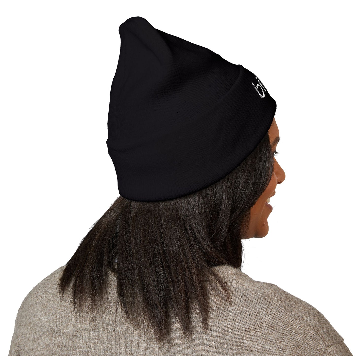 Embroidered 'biomo' Classic Cuffed Beanie — Minimal Logo Knit Hat