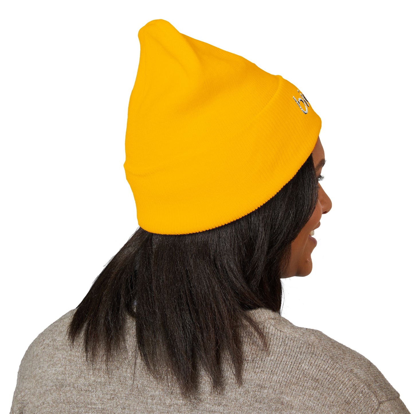 Embroidered 'biomo' Classic Cuffed Beanie — Minimal Logo Knit Hat